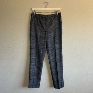 Halogen pants women 4 plaid tapered leg trouser slacks grey & black